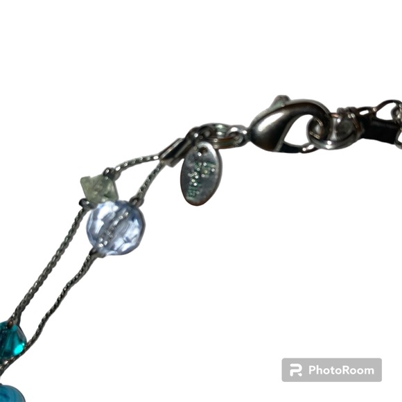 Lia Sophia Blue Beaded Two Strand Necklace 15" - Picture 5 of 7